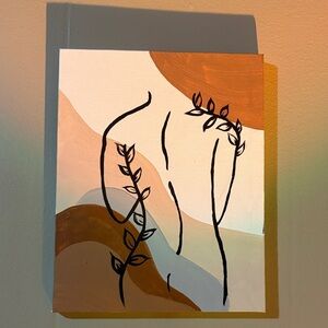 Abstract Canvas Art with Earth Tones